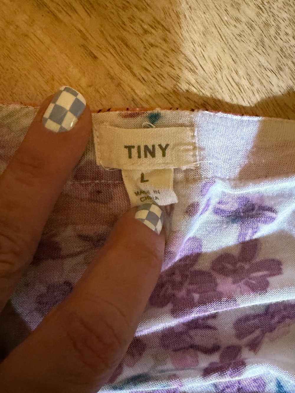 Tiny Floral V-Neck Blouse in Cream with Pink & Orange Print - Picture 2 of 2